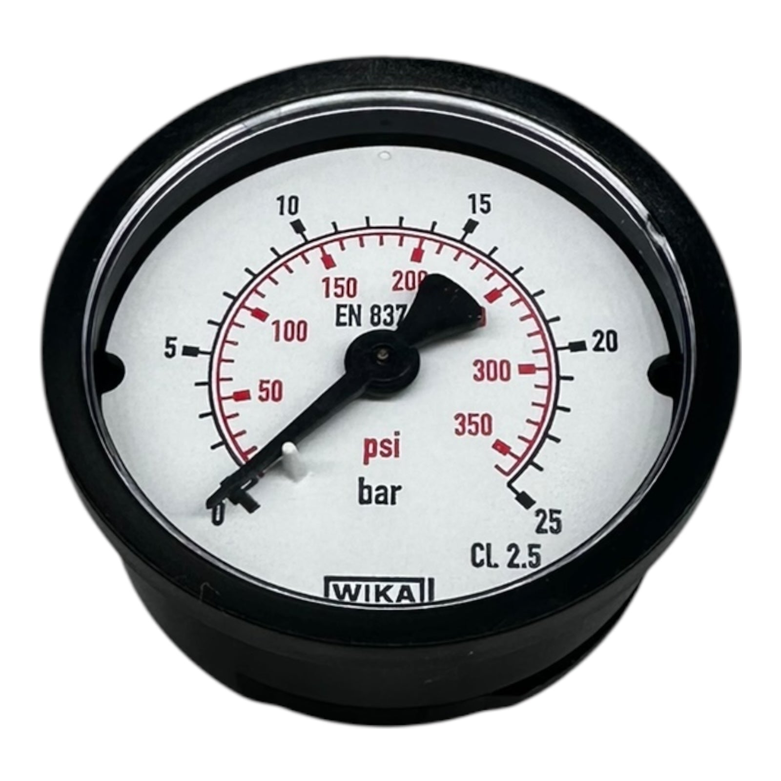 WIKA Manometer EN 837-1 0–25 bar 0–350 psi Druckmesser Ø63mm CL 2.5 neu