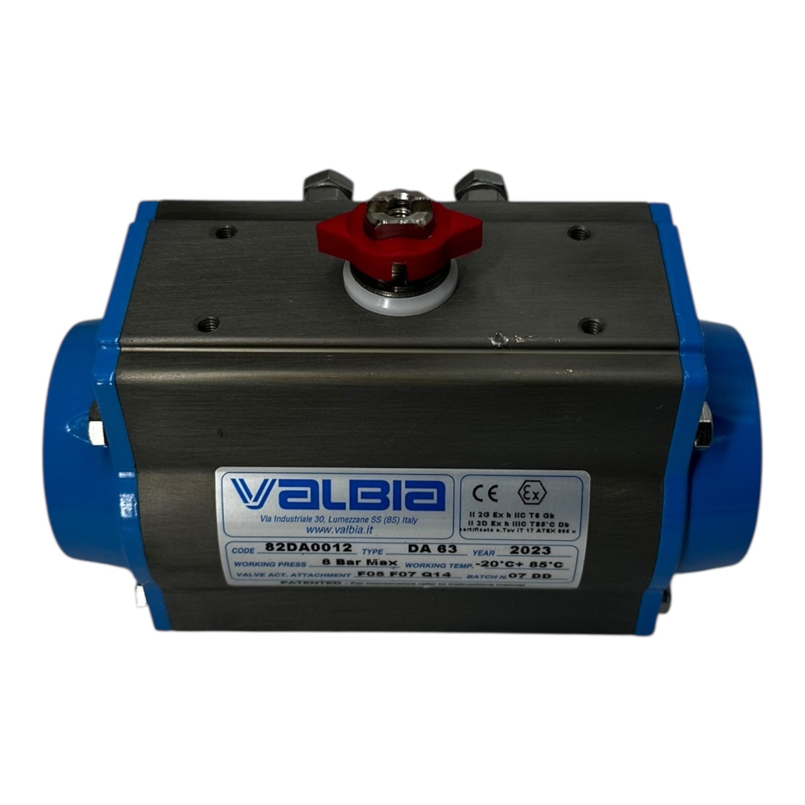 Valbia 82DA0012 Pneumatik Antrieb DA63 F05/F07 Q14 8bar -20…+85°C 2023 NEU
