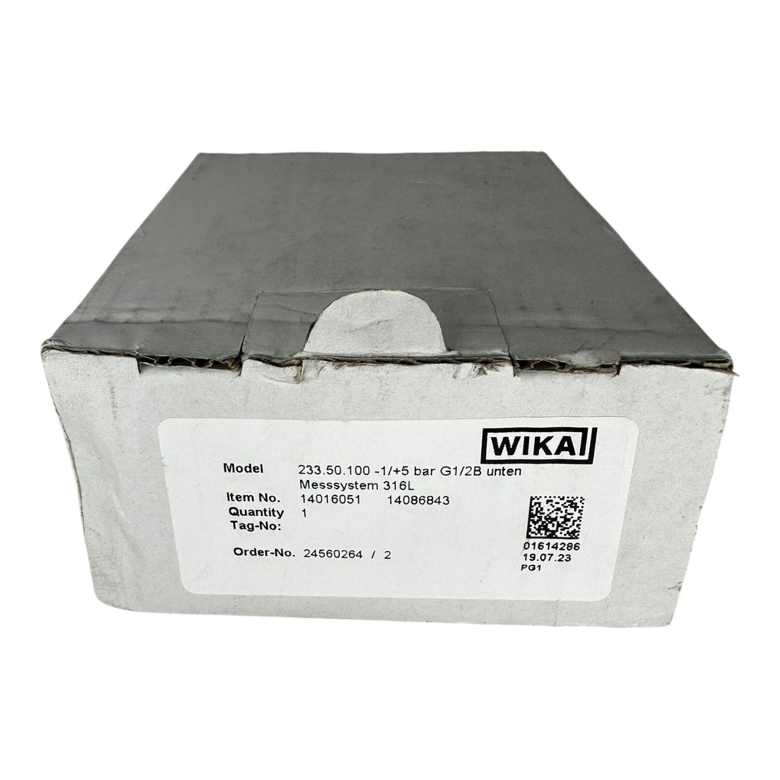 WIKA Manometer 233.50.100 -1/+5 bar G1/2B Edelstahl 316L EN837-1 neu
