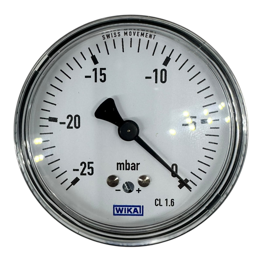 WIKA 611.10.063 Manometer -25…0 mbar G1/4B Ø63 mm Unterdruckanzeige CL1.6