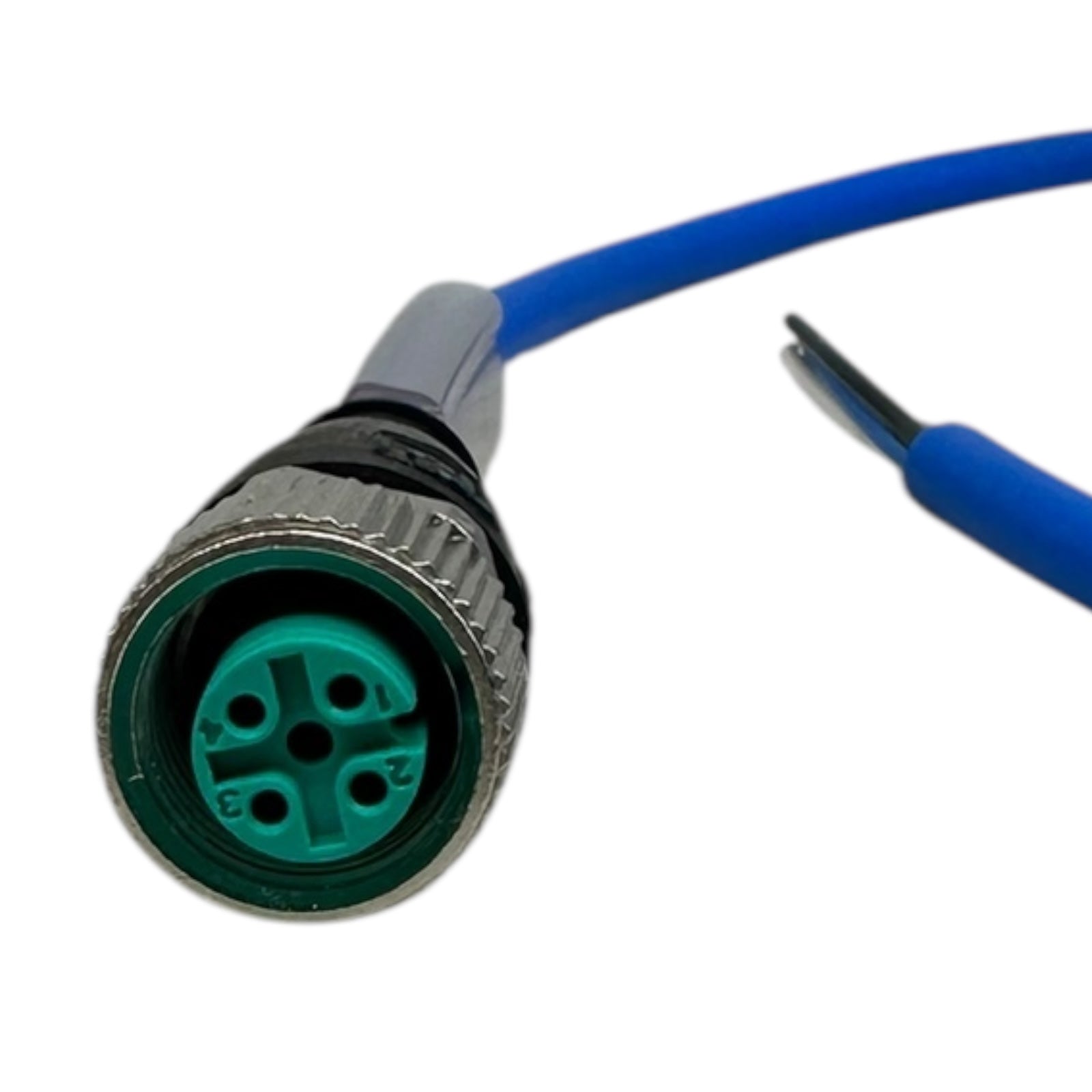 2x Pepperl+Fuchs V1-G-N4-5M-PUR Anschlusskabel M12 Sensorleitung 5m blau neu