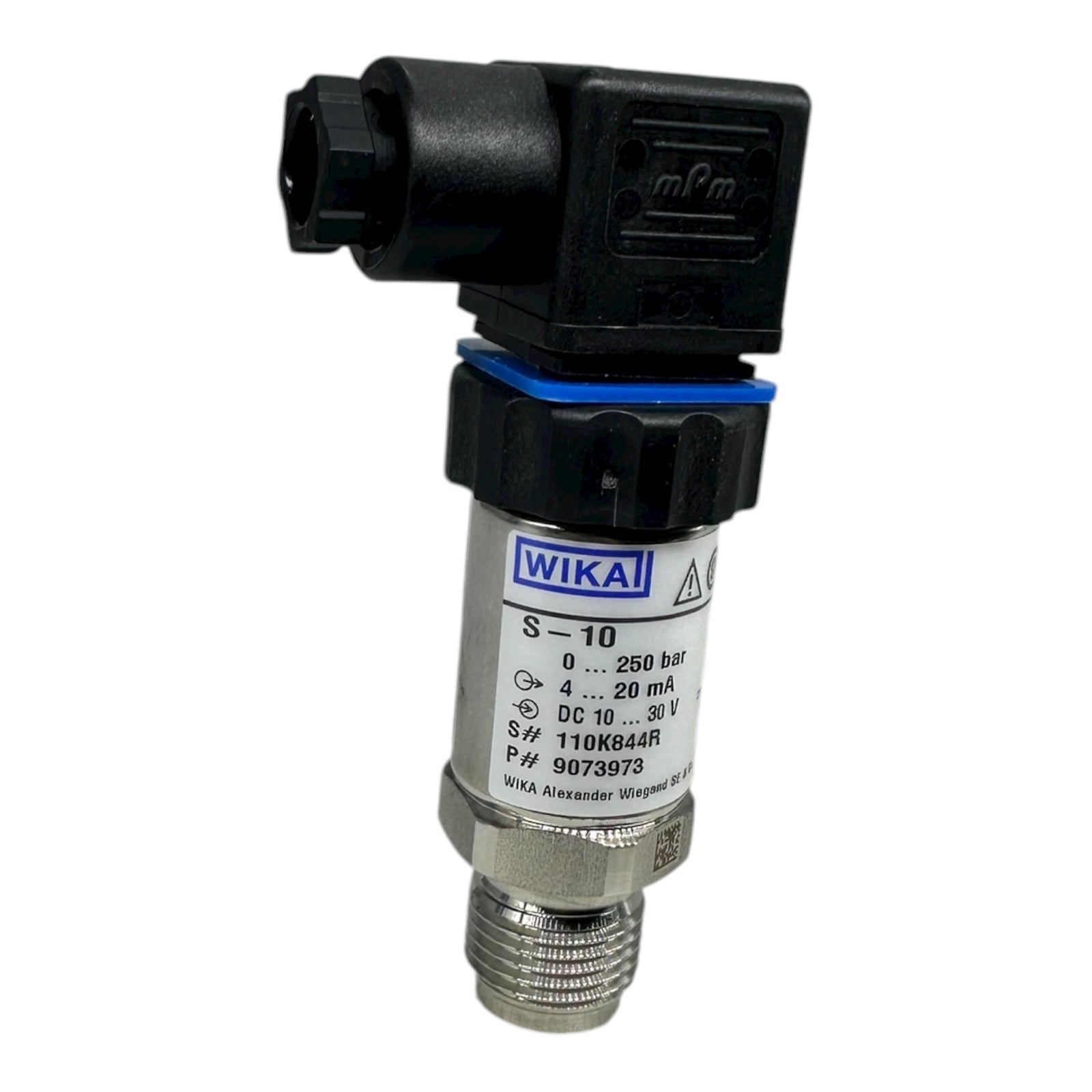WIKA S-10 Drucksensor 0–250 bar 4–20 mA DC 10–30 V 9073973 Drucktransmitter