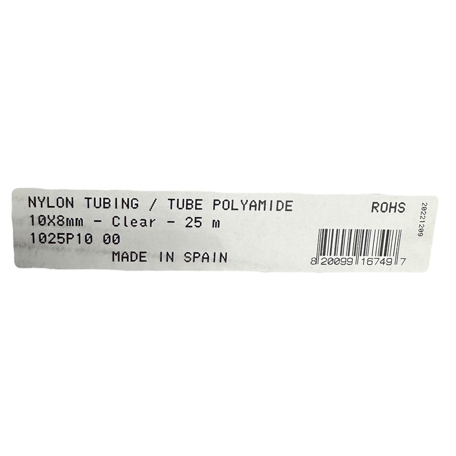 2x Parker Legris 1025P10 00 Polyamid-Schlauch 10x8mm Klar 25m Nylon Tubing