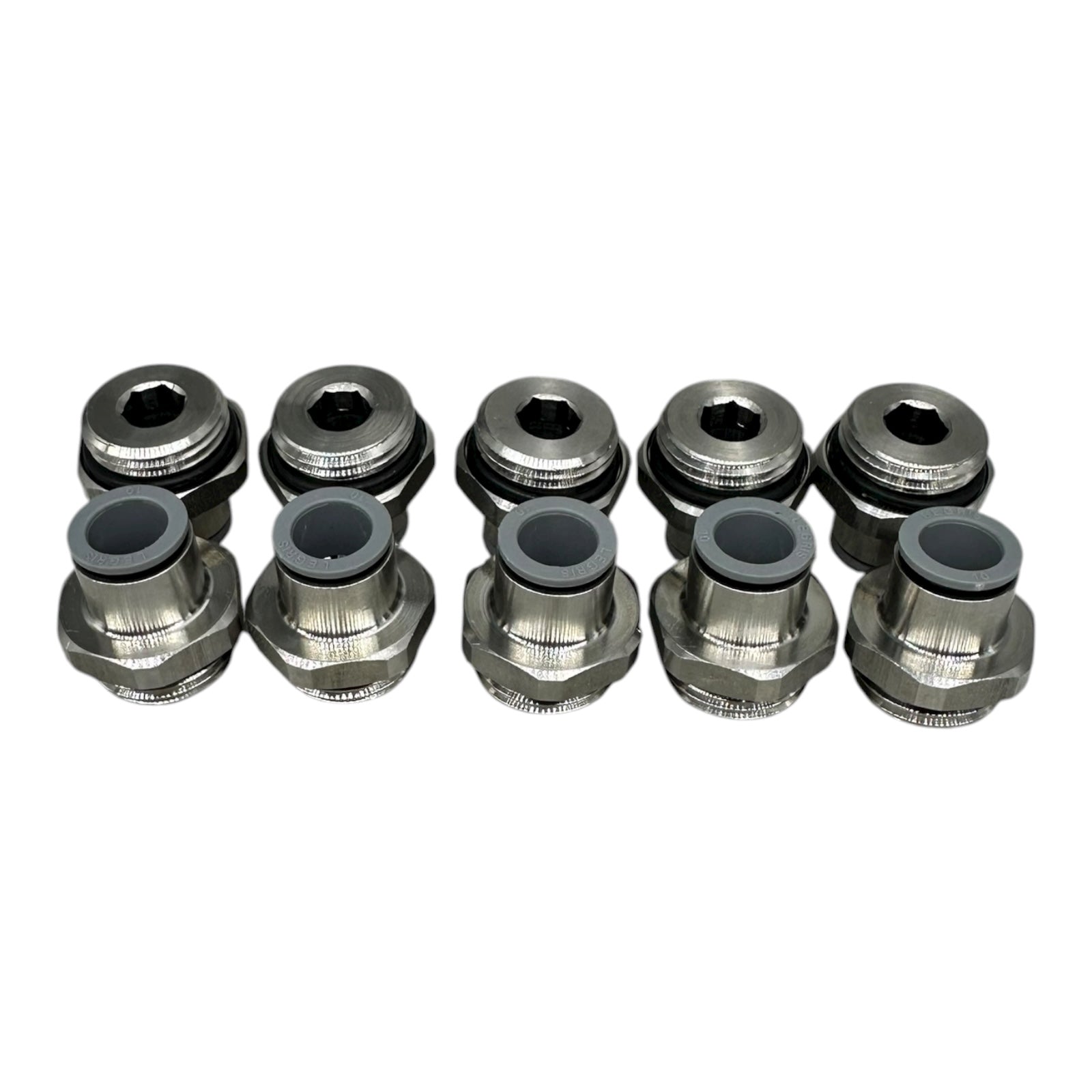 10x Parker Legris 69111021 Steckanschluss G1/4” Edelstahl Pneumatikfitting
