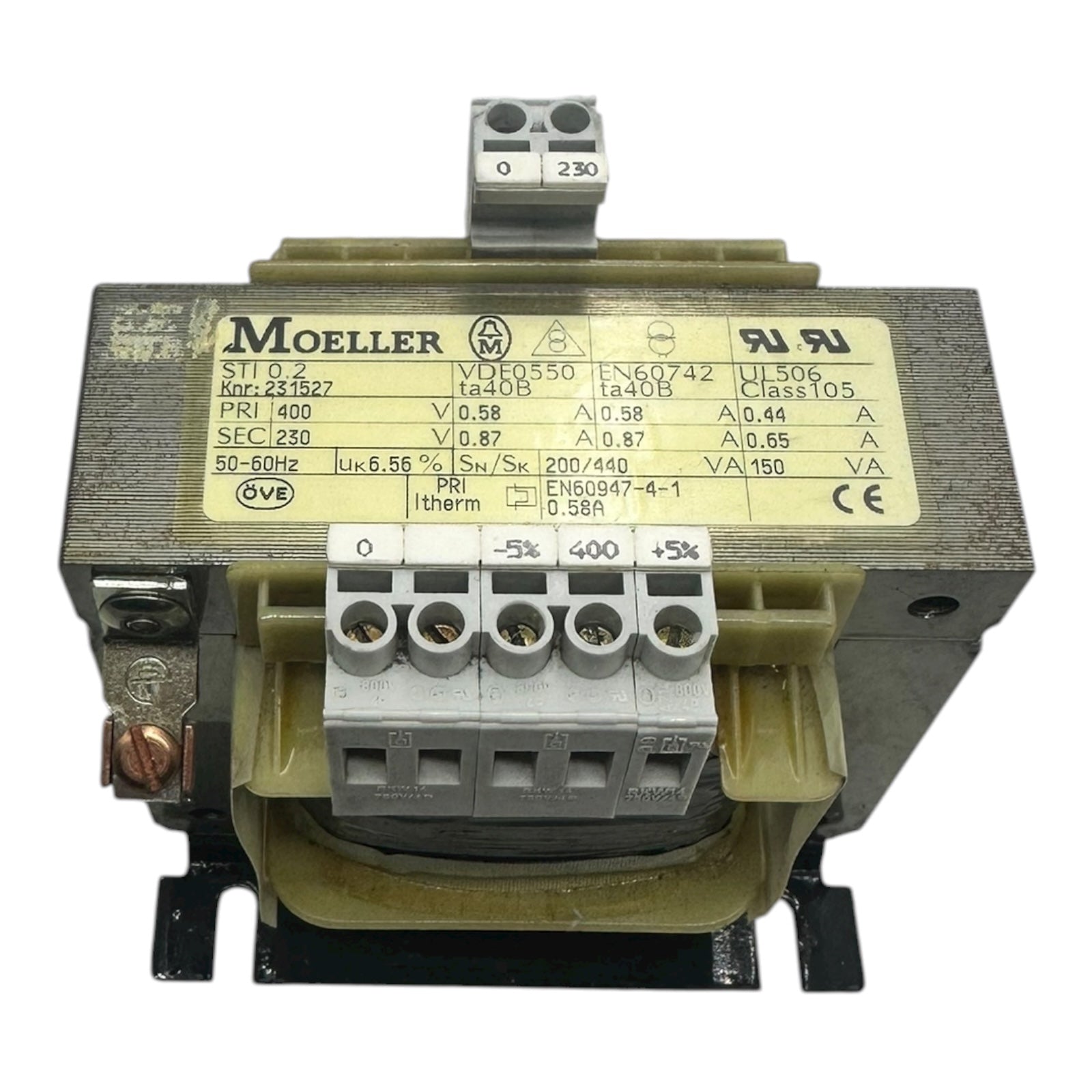 Moeller STI 0.2 Trafo 400V→230V 150VA Steuertransformator EN60742
