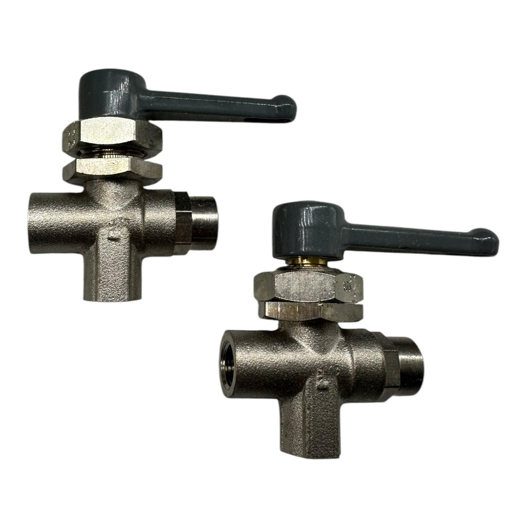 2x Parker Legris 0448 04 10 3-Wege Kugelhahn 1/4” Innengewinde ROHS