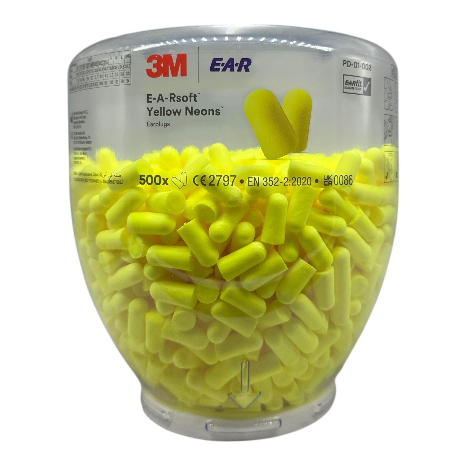 3M E-A-Rsoft Yellow Neons 500x Gehörschutz Ohrstöpsel SNR 36dB Einweg Earplugs