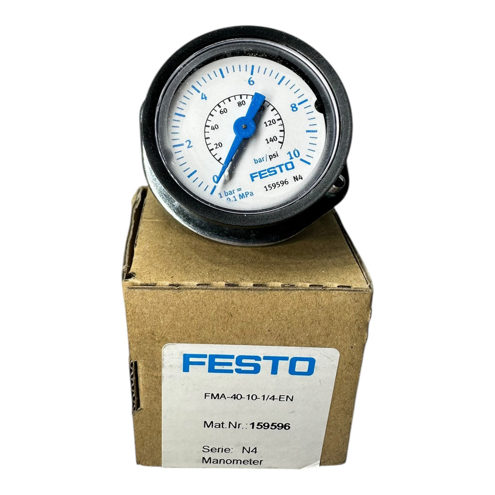 Festo FMA-40-10-1/4-EN Manometer 0–10 bar 1/4” Serie N4 Druckmesser 159596 neu