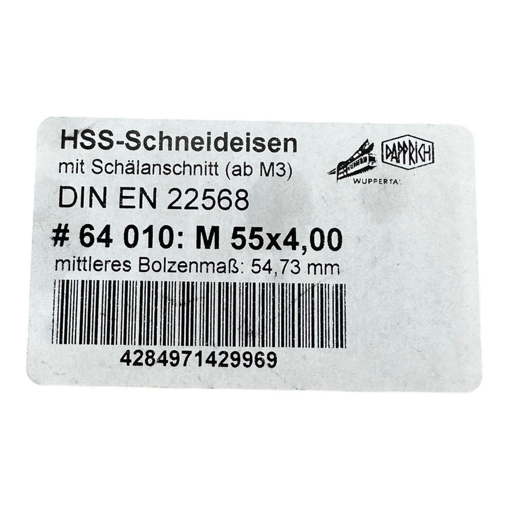 Dapprich Schneideisen M55x4 HSS DIN EN 22568 Gewindeschneider M55