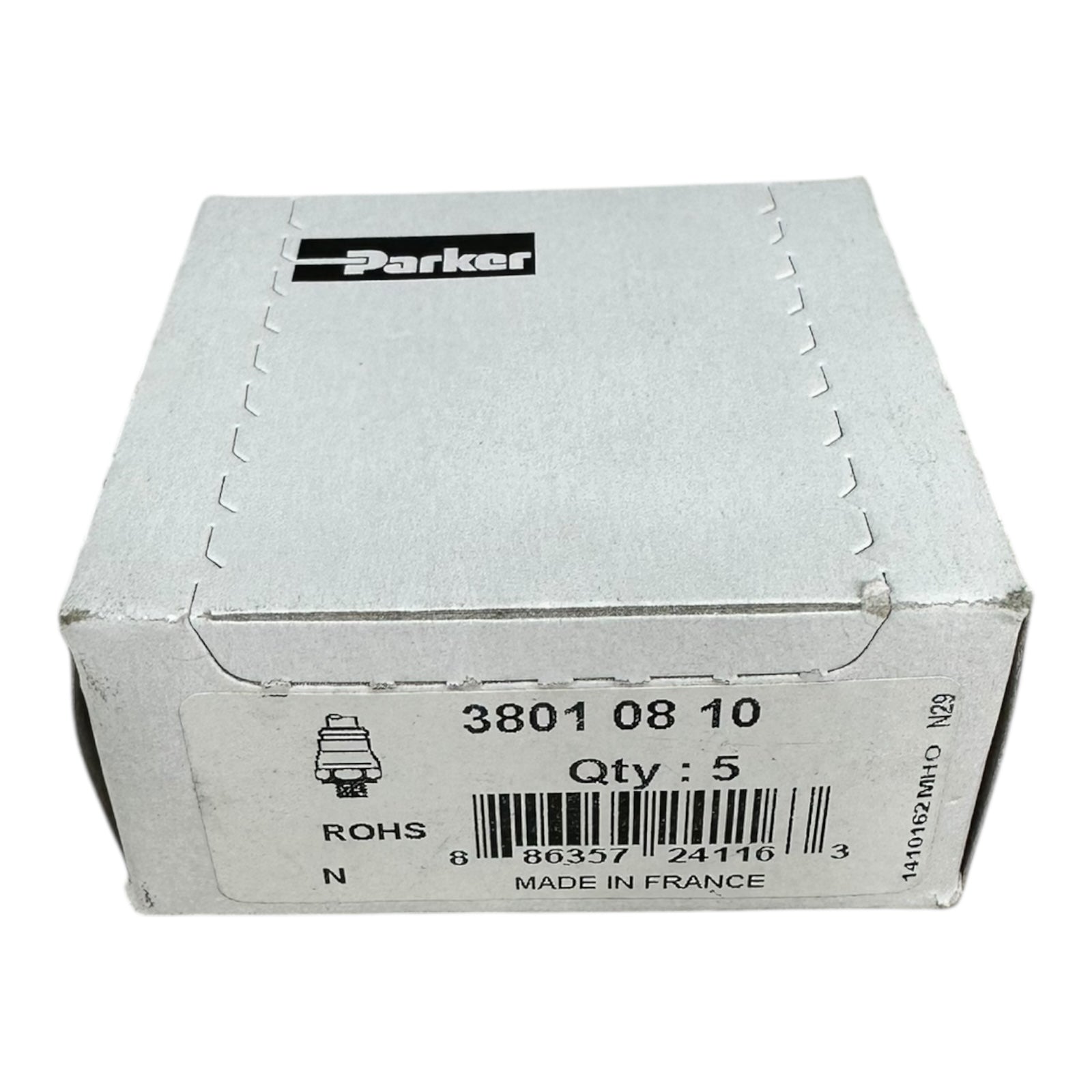 5x Parker 38010810 Hydraulik Verschraubung Gerade Einschraubstutzen Rohrfitting