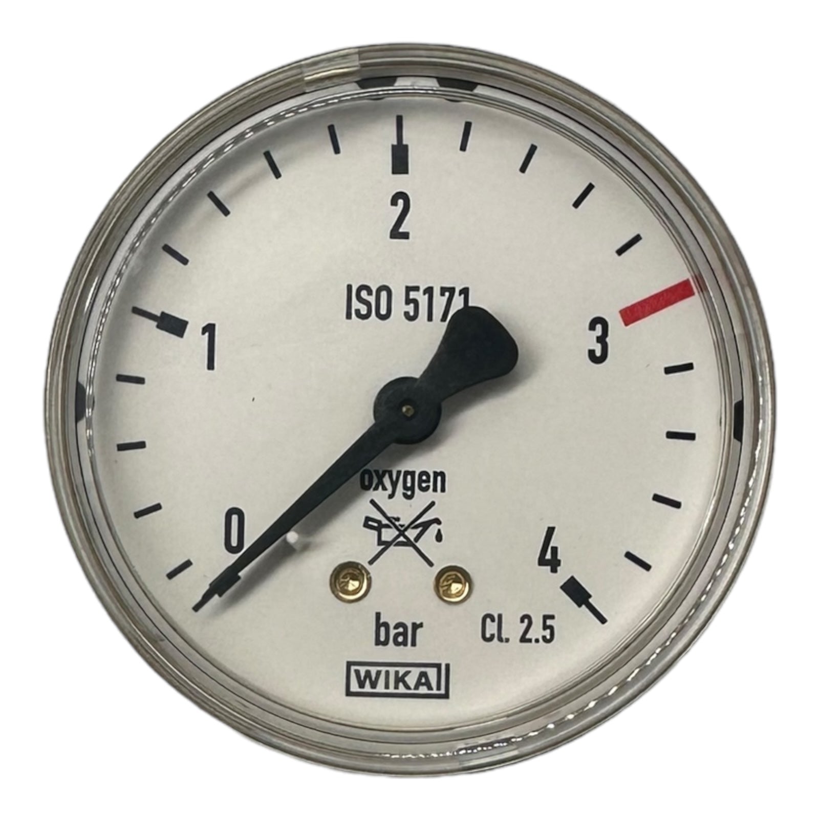 WIKA Manometer Rohrfedermanometer Kupferlegierung Oxygen ISO5171 Cl.2,5 / 0-4Bar