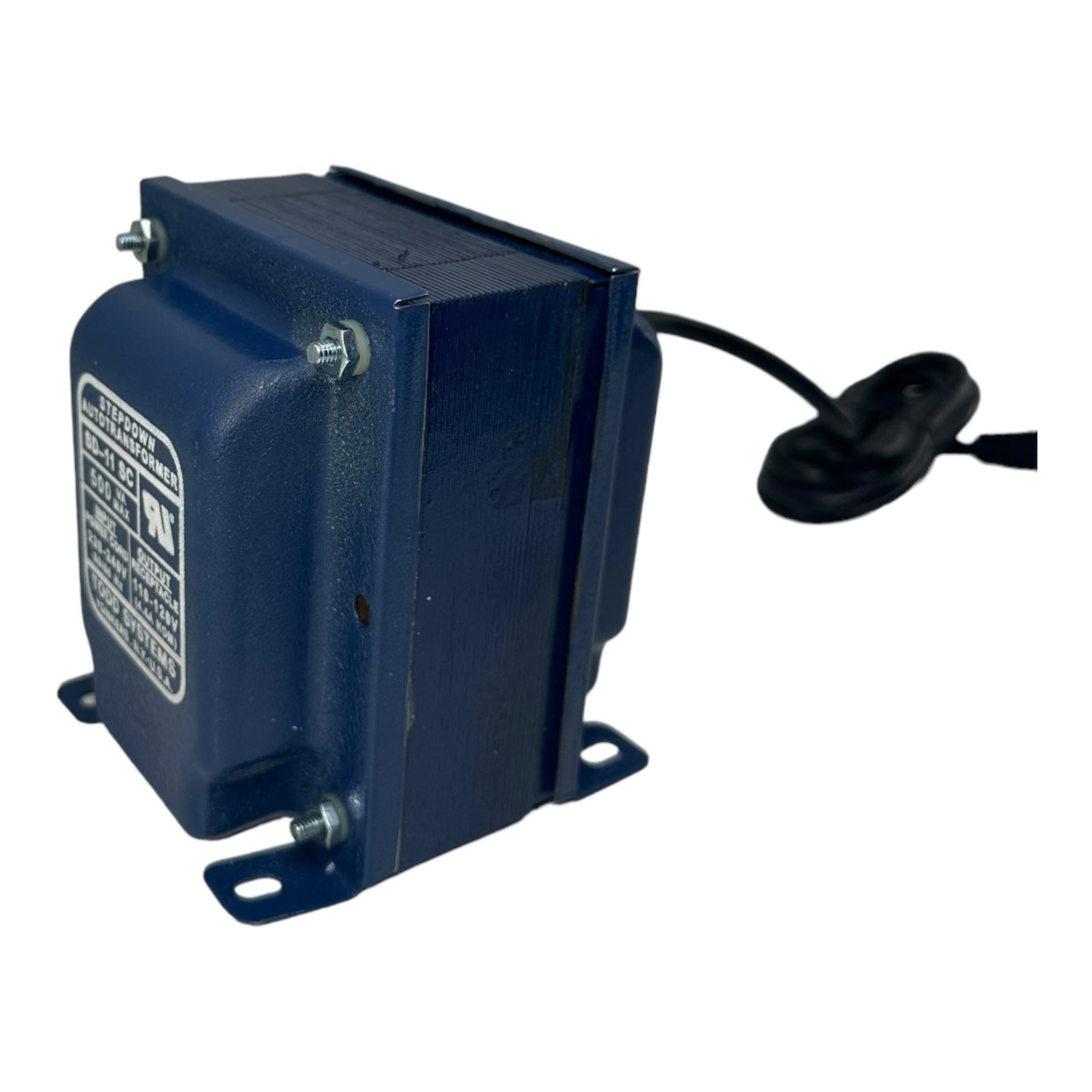 TODD Stepdown SD-11SC Transformer IN: 220-240V OUT: 110-120V, 500VA MAX, 50/60Hz