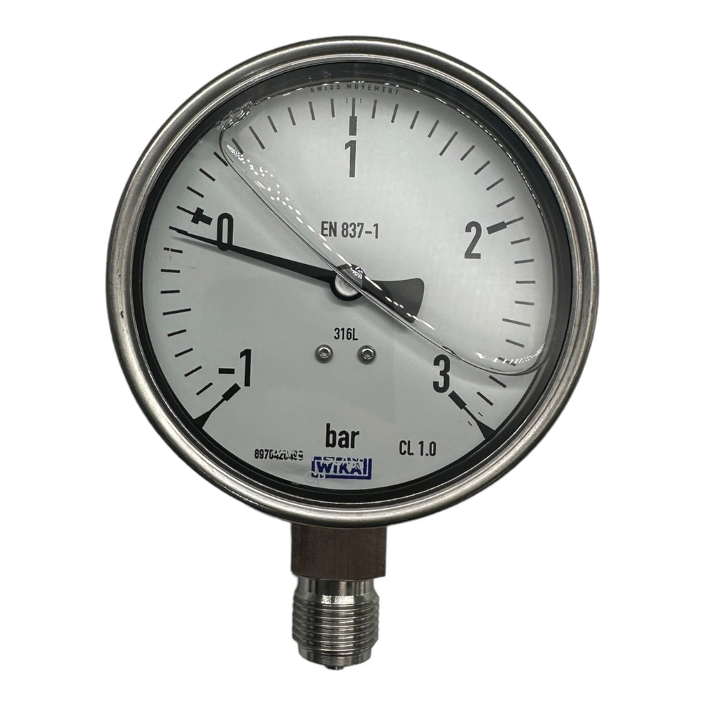WIKA Glycerin-Manometer senkrecht, 100mm, -1 bis 3 bar
