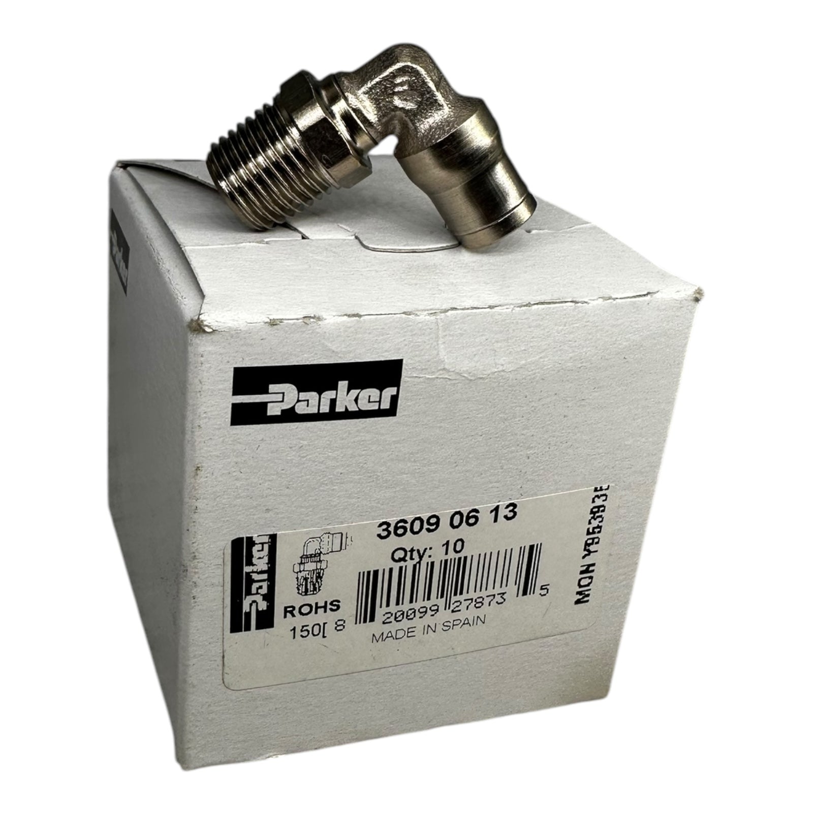 10x Parker 36090613 Chemisch vernickelte Steckverbindungen aus Messing