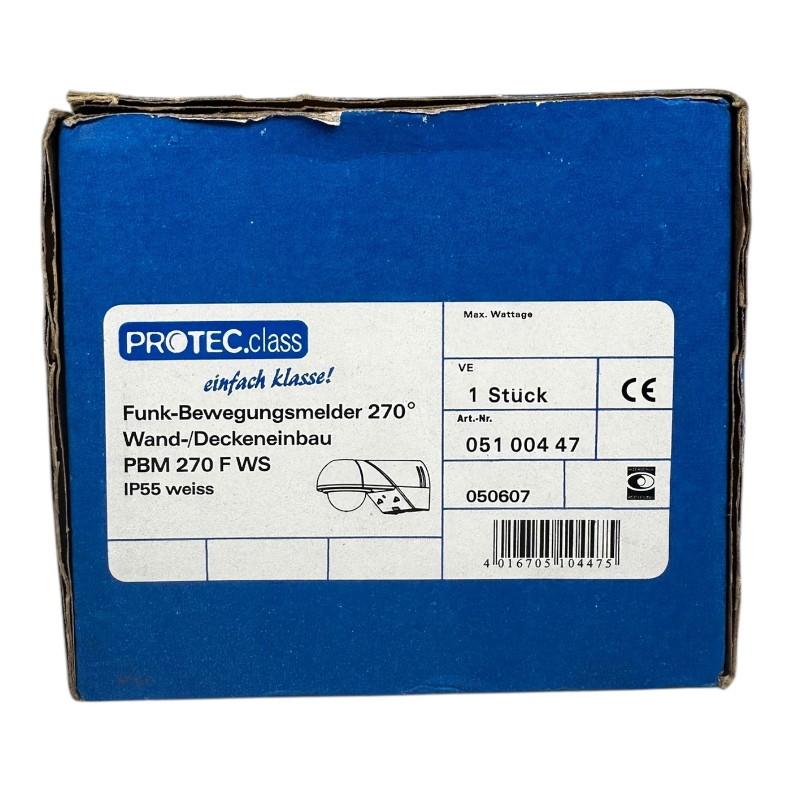 Protec 05100447 / PBM270FWS Bewegungsmelder 270° IP55 Wand/Decke Weiß