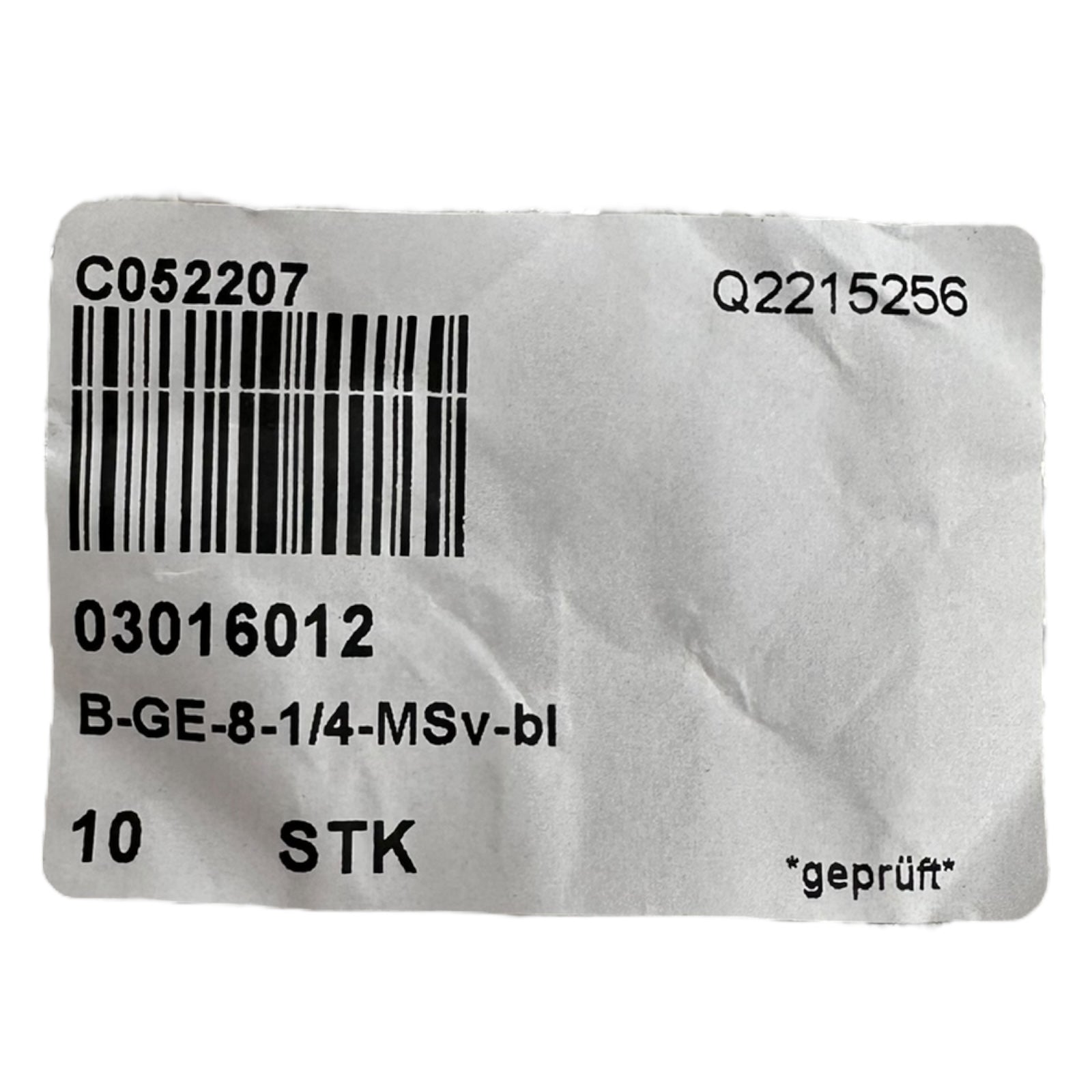 10x Steckverbinder B-GE-8-1/4-MSv-bl 03016012 Pneumatik Steckverbinder geprüft
