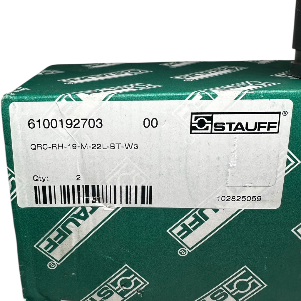 2x Stauff QRC-RH-19-M-22L-BT-W3 Hydraulik-Schnellkupplung gerade