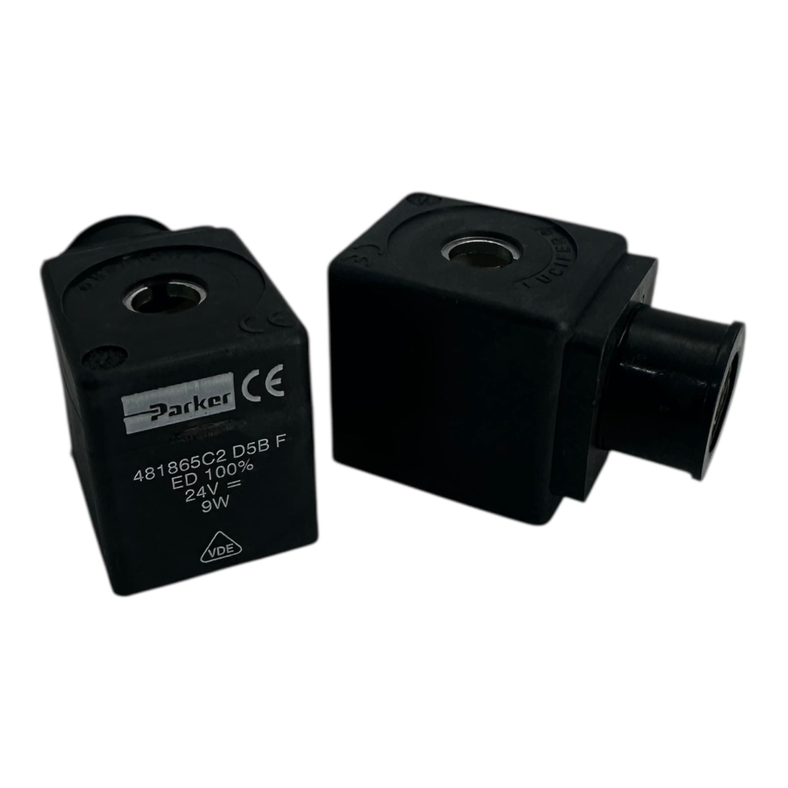2x Parker 481865C2 D5B F Magnetspule 24V 9W Ventilspule VDE