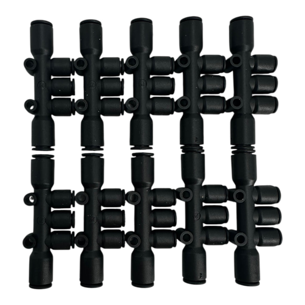 10x Parker 33040806 Steckverbinder 4-fach Verteiler Pneumatik mehrfachverteiler