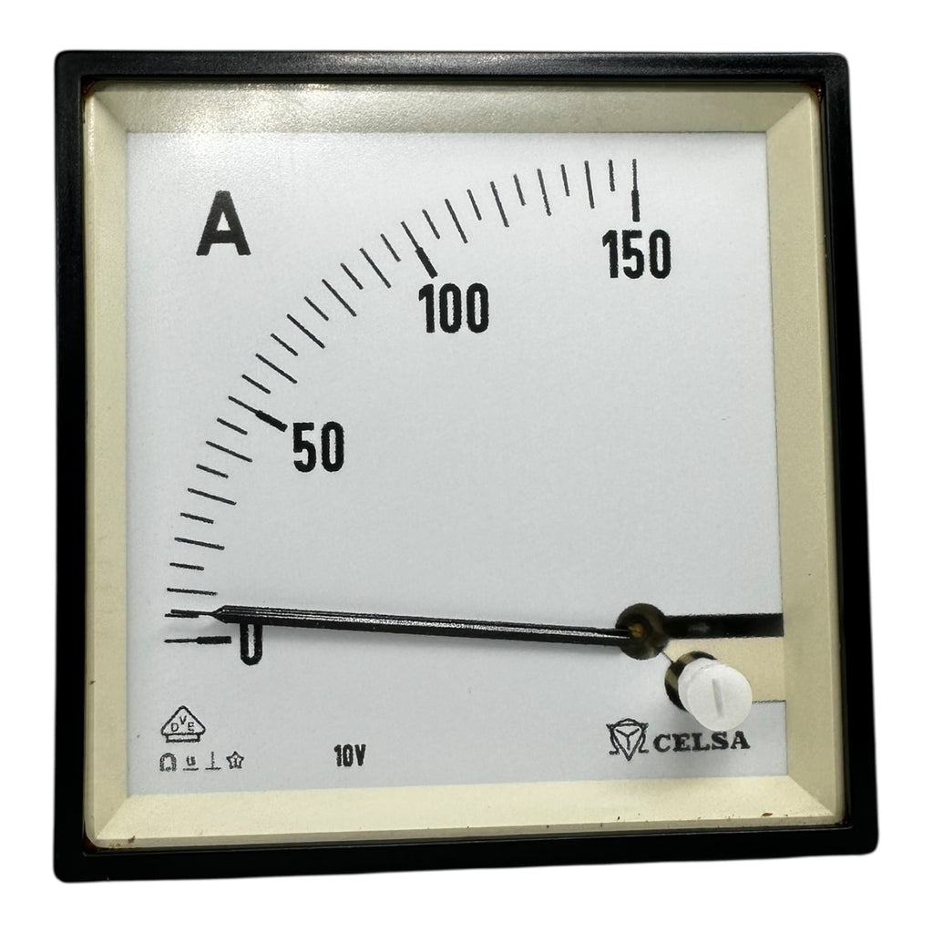 Celsa Analog Amperemeter 150A Einbaugerät 10V Strommessgerät