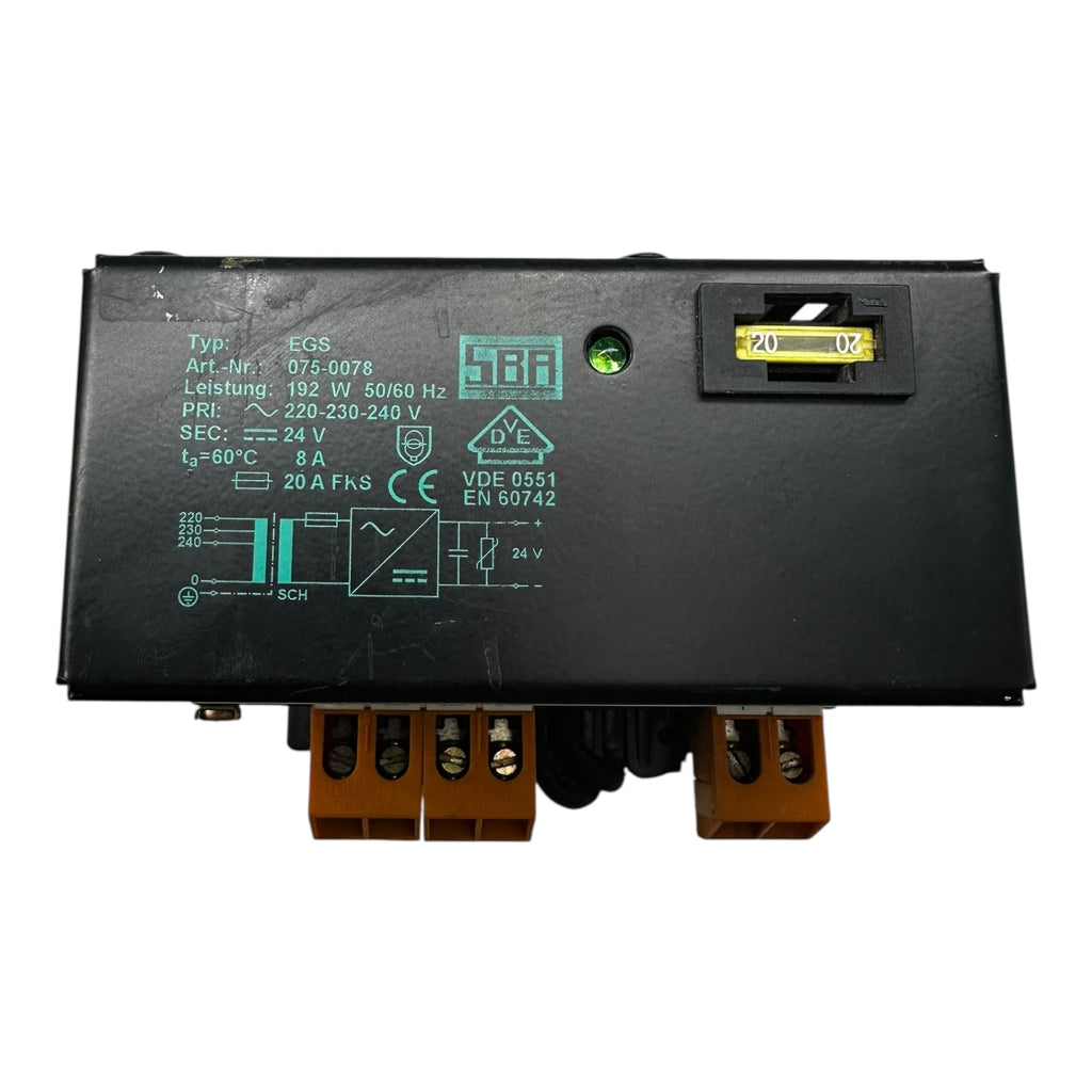 SBA EGS 075-0078 Trafo 192 W 230V auf 24V 8A Netzteil Transformator VDE