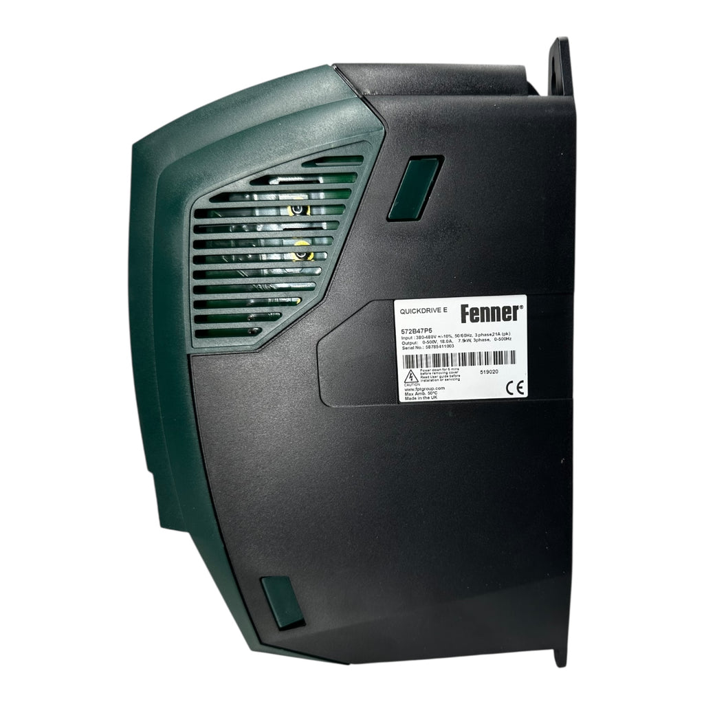 Fenner Quickdrive E 572B47P5 Frequenzumrichter 7,5 kW 3ph 18A 0–500 Hz 480 V