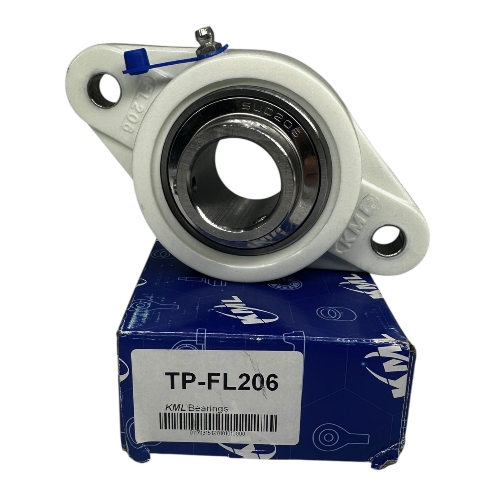 KML TP-FL206 Kunststoff Flanschlager 2-Loch Ø30 mm Gehäuselager SUC206 weiß