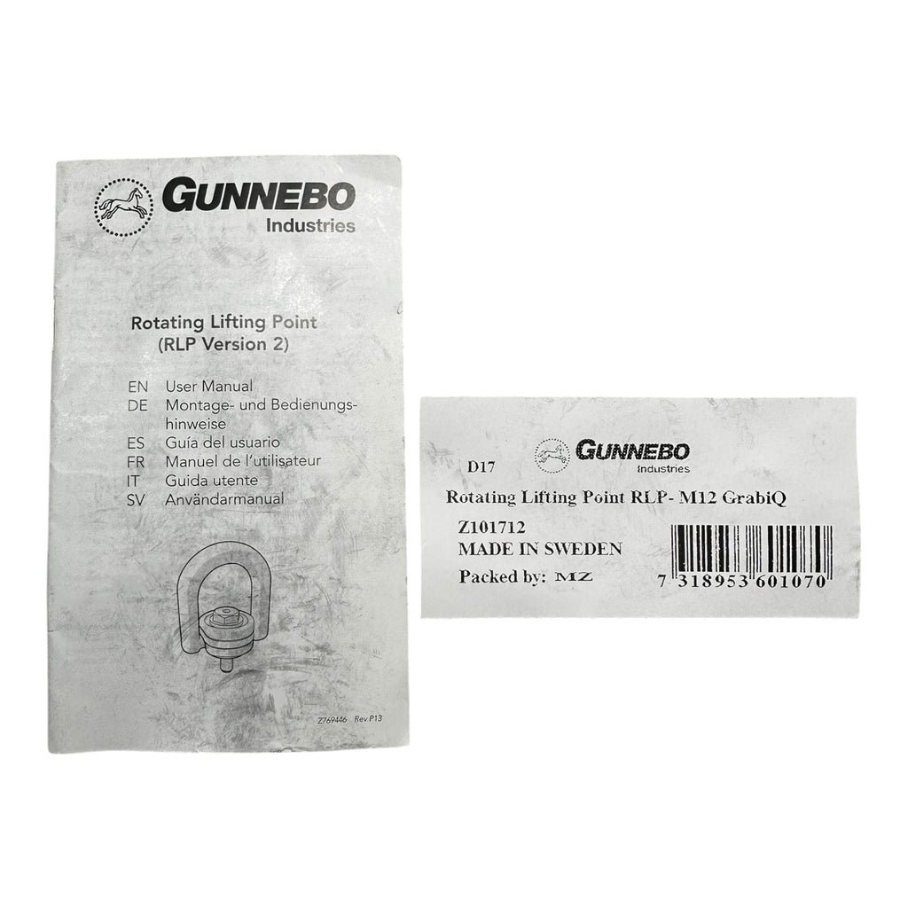 Gunnebo RLP-M12 GrabiQ Anschlagpunkt 360° Zurröse M12 CE Made in Sweden