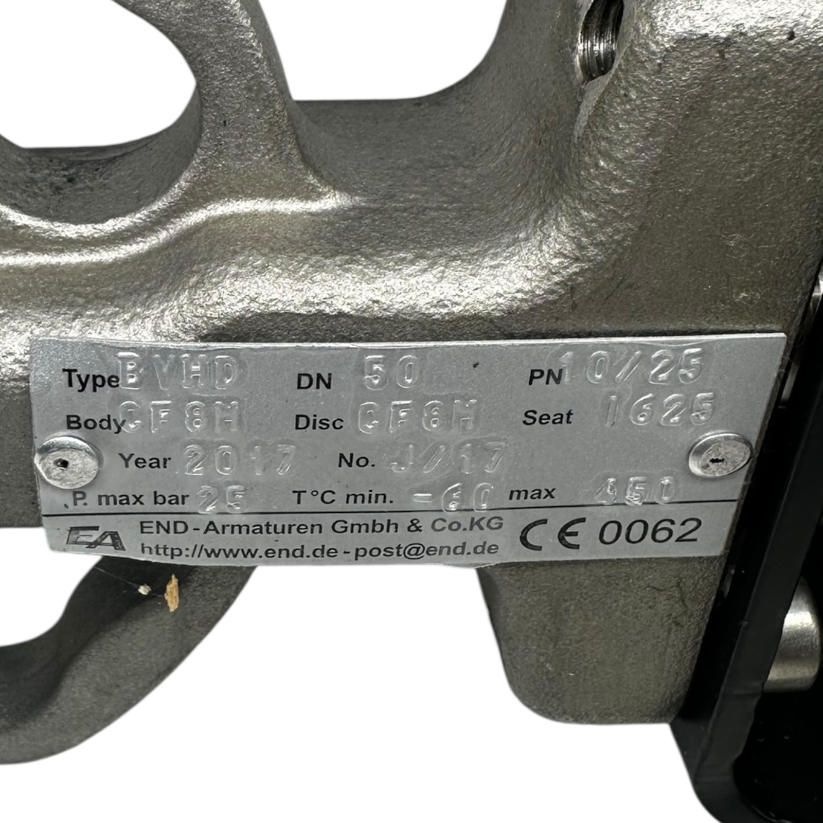 END-Armaturen BVHD DN50 PN25 Klappe mit EPR Elektro-Pneumatik Positioner IP66