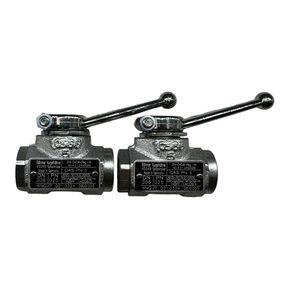 2x Böhmer KNGV7 001.0324 Kugelhahn DN6 PN25 Gasventil NBR DVGW geprüft
