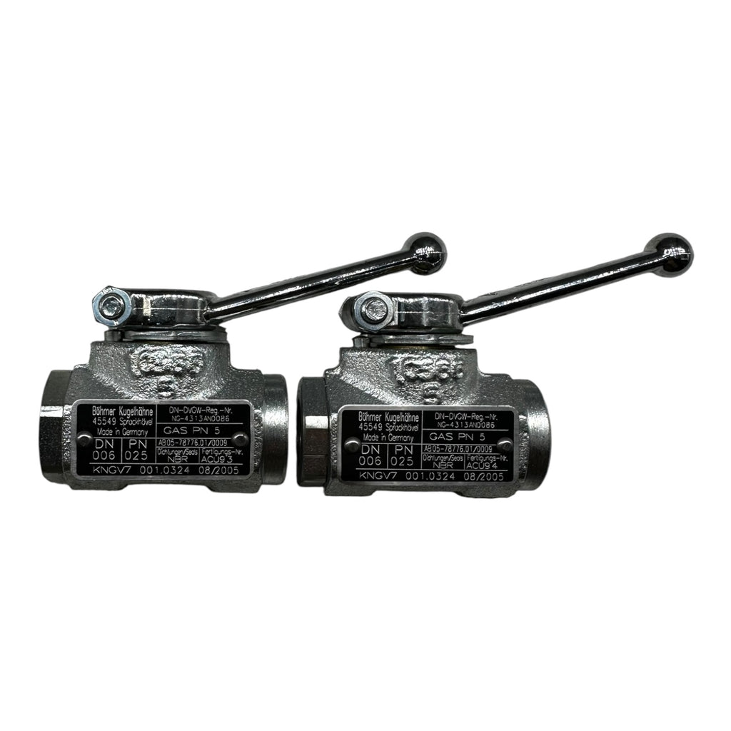 2x Böhmer KNGV7 001.0324 Kugelhahn DN6 PN25 Gasventil NBR DVGW geprüft