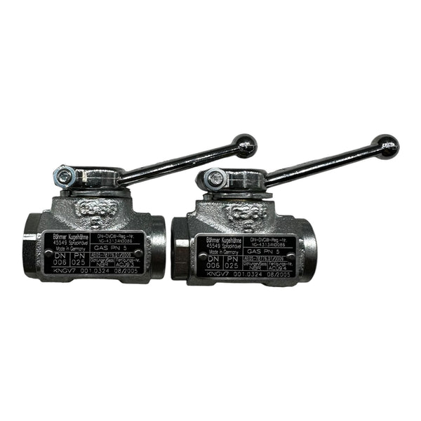 2x Böhmer KNGV7 001.0324 Kugelhahn DN6 PN25 Gasventil NBR DVGW geprüft