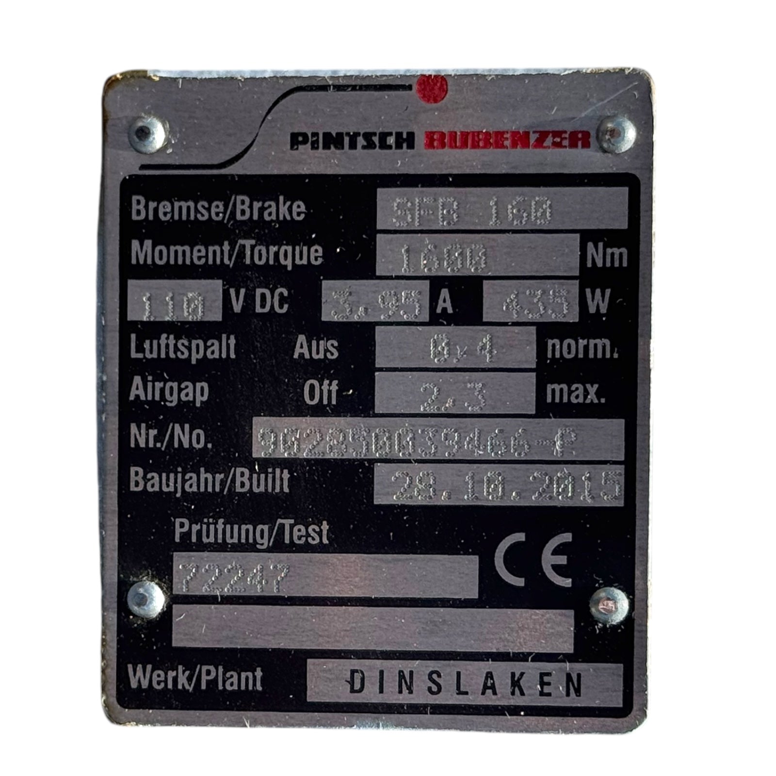 Wölfer Hubswerksmotor Kran Drehstromotor 100kW 1500U/min 400V + Bremse Encoder