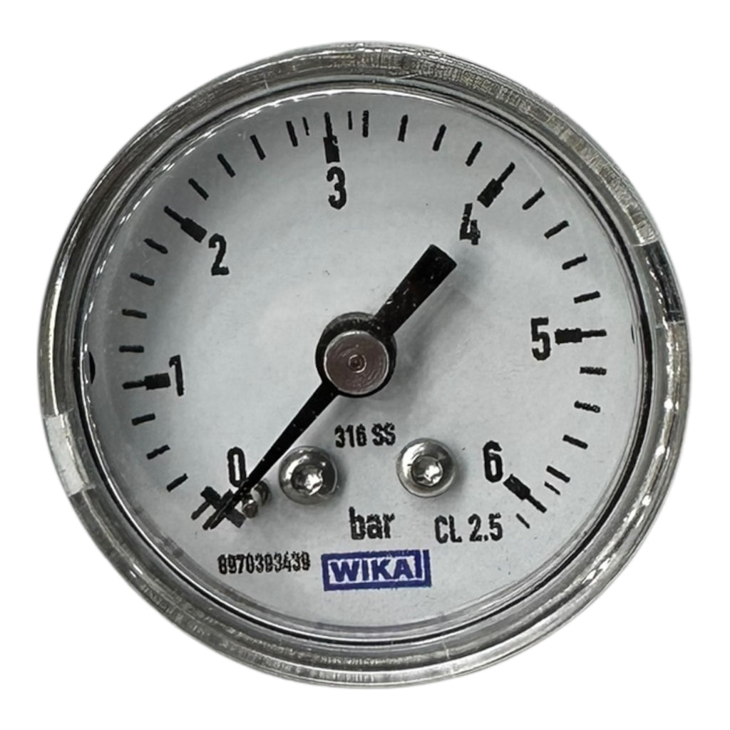 WIKA Manometer 0-6 bar Edelstahl 316 SS Druckmesser G1/4 Anschluss CL 2.5