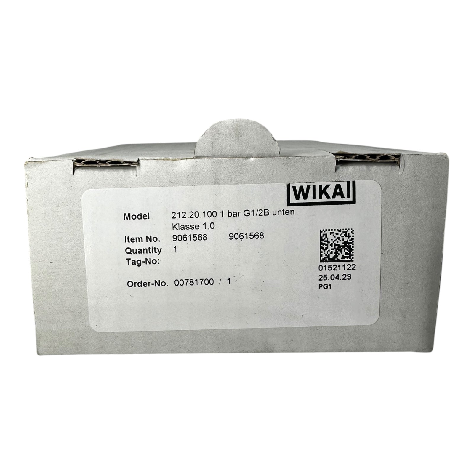 WIKA Manometer 212.20.100 0–1 bar G1/2B unten Klasse 1.0 Edelstahl neu