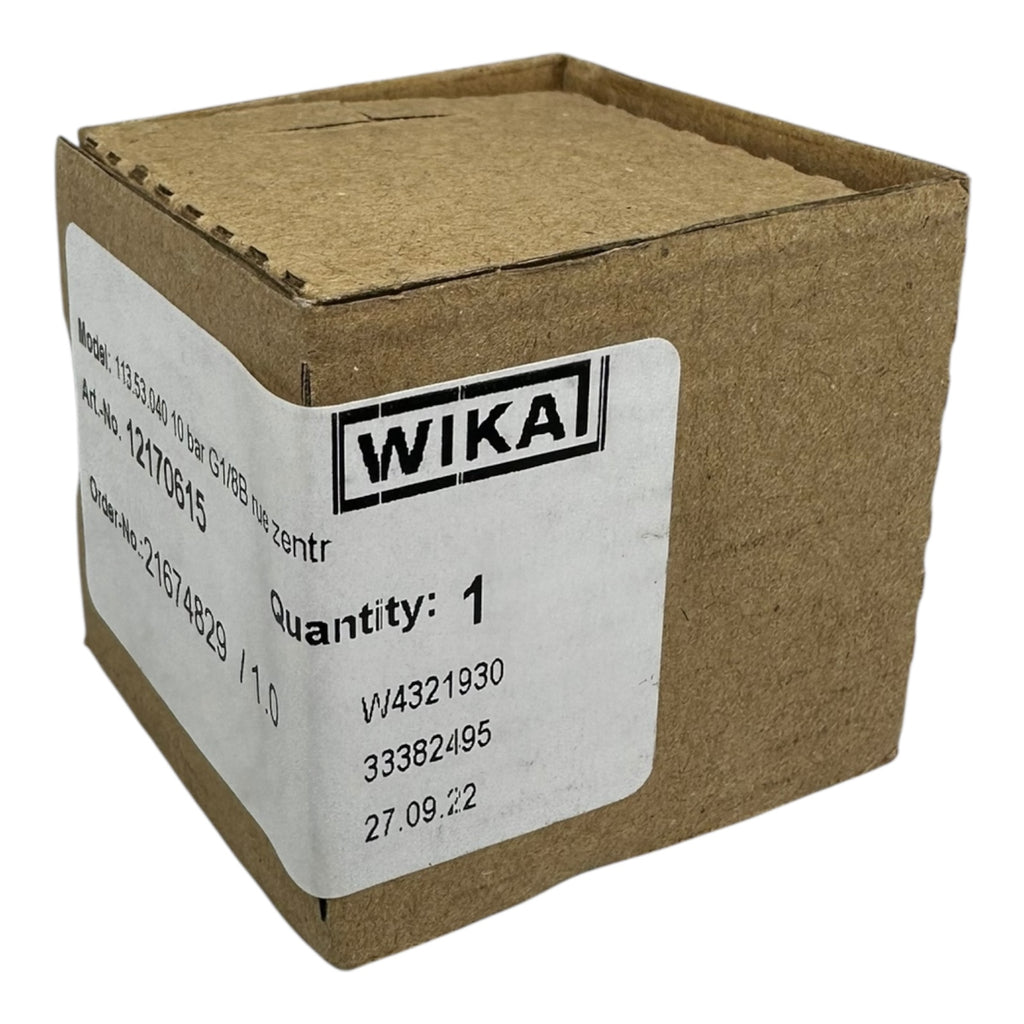 WIKA Manometer 113.53.040 10 bar G1/8B hinten Ø40mm Druckmesser CL 2.5