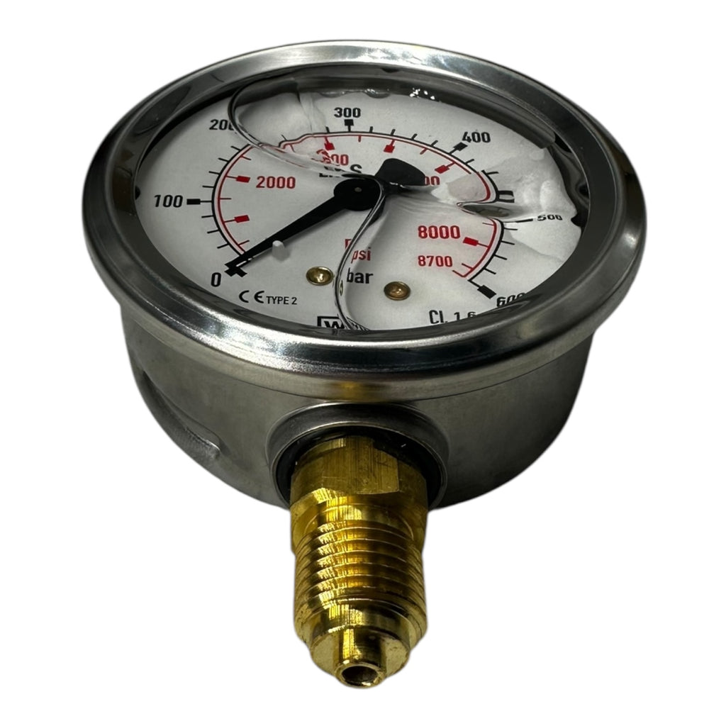WIKA Manometer 0–600 bar 8700 psi G1/4B unten Ø100mm Druckmesser CL 1.6