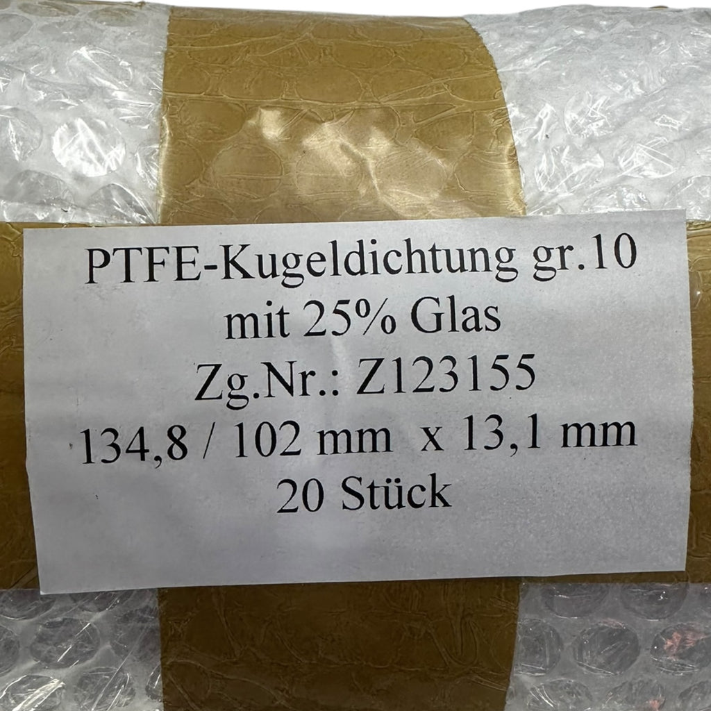 20x PTFE Kugeldichtung Gr.10 Z123155 134,8/102 x 13,1mm 25% Glas verstärkt