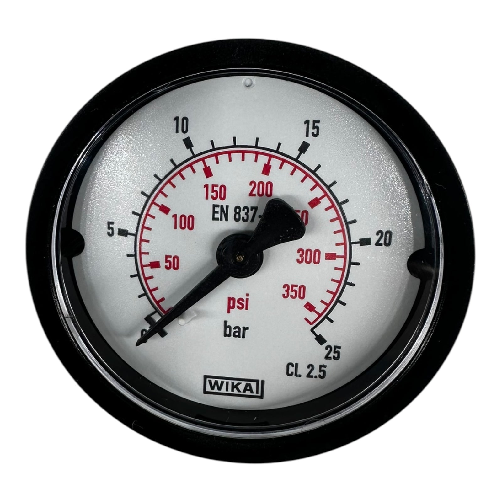 WIKA Manometer EN 837-1 0–25 bar 0–350 psi Druckmesser Ø63mm CL 2.5 neu
