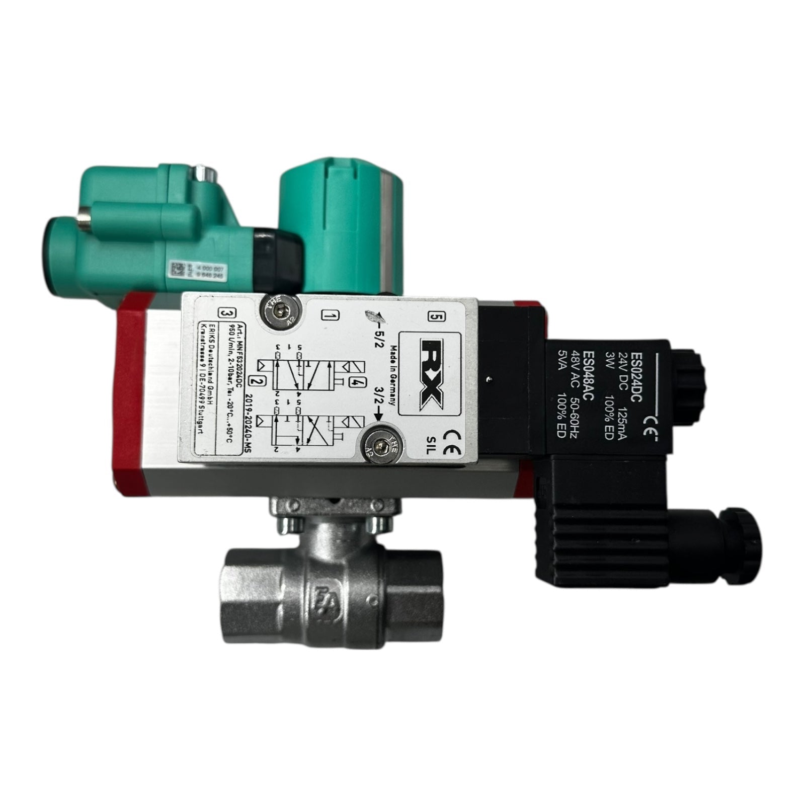 END Kugelhahn DN15 PN40 mit Pneumatik Antrieb RX Ventil P+F Sensor NEU