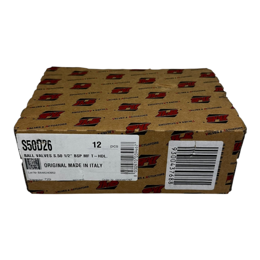 12x Rub Kugelhähne S50D26 DN15 1/2” BSP MF T-Handle CW617N