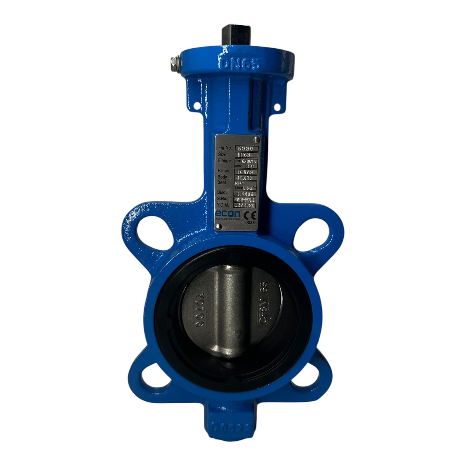 Econ 6380 DN65 Zwischenflansch Absperrklappe PN16 ANSI150 Edelstahl EPDM