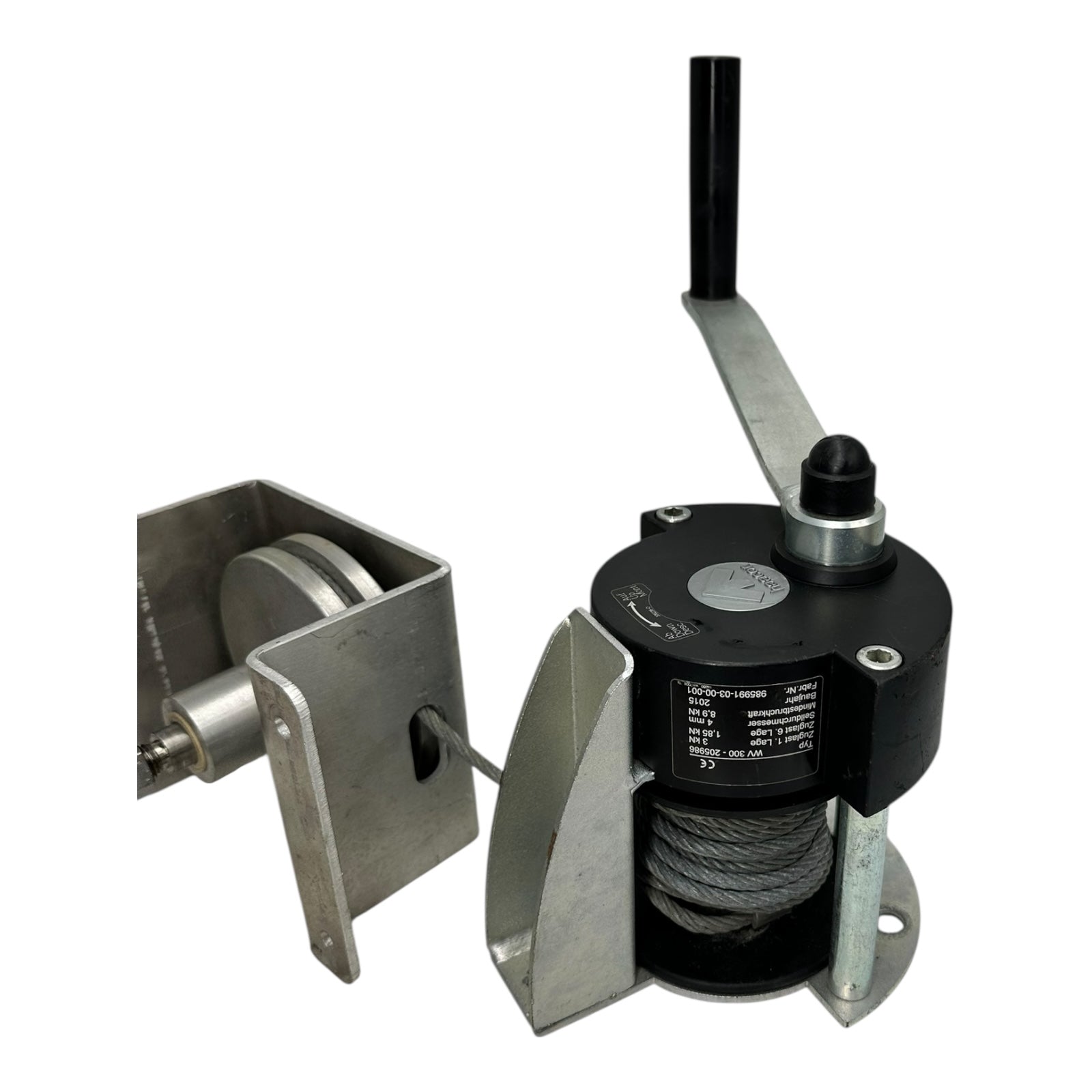 Haacon WV300-205986 Seilwinde 3kN 4mm Seil Handwinde mit Halterung