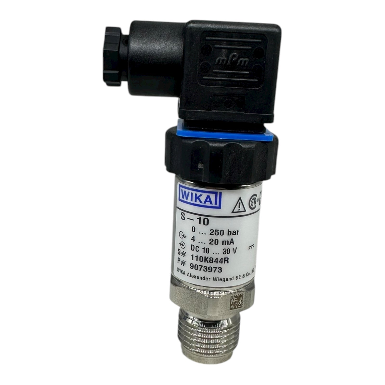 WIKA S-10 Drucksensor 0–250 bar 4–20 mA DC 10–30 V 9073973 Drucktransmitter