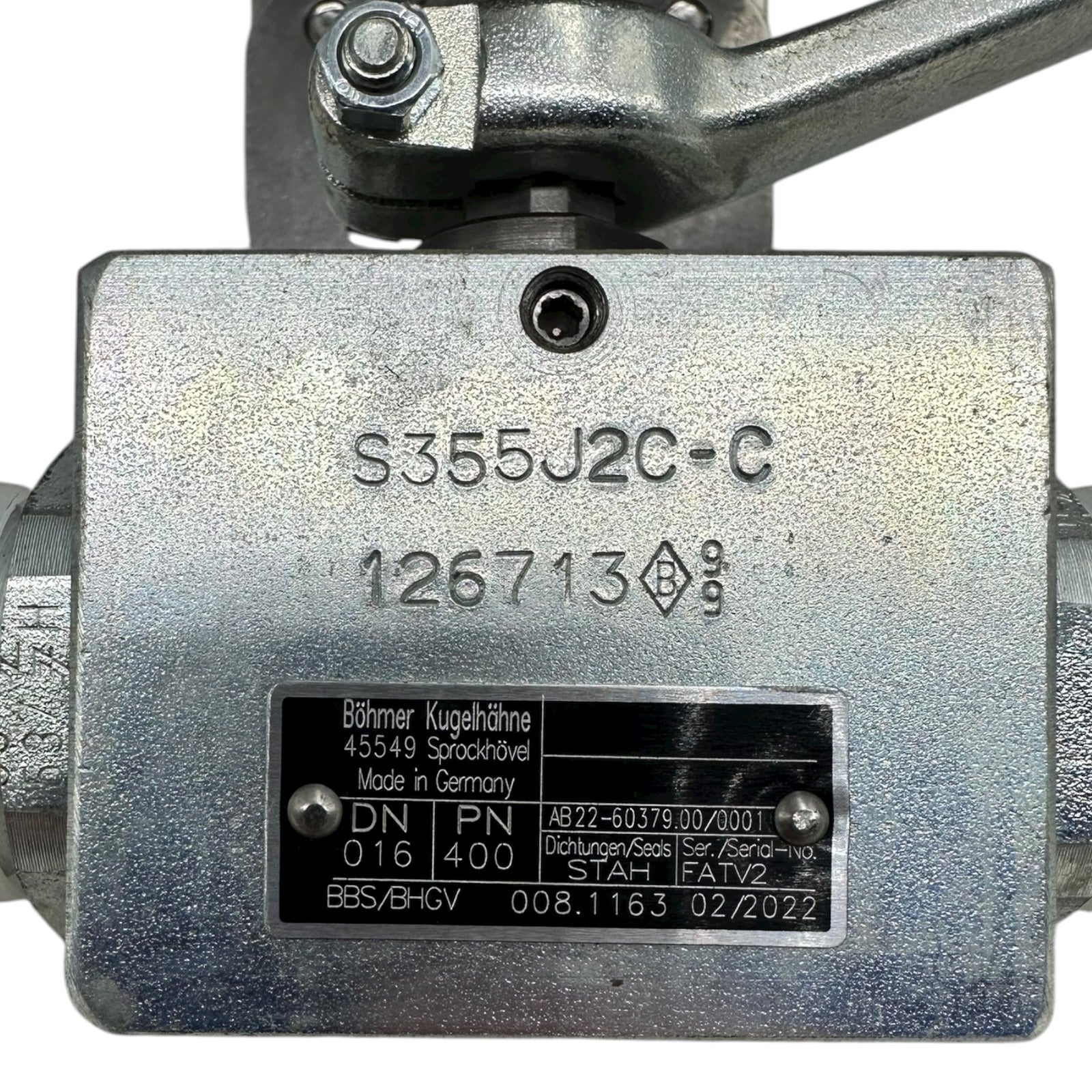 Böhmer Kugelhahn DN16 PN400 S355J2C-C mit RX IP2M01 Stellungsanzeige neu