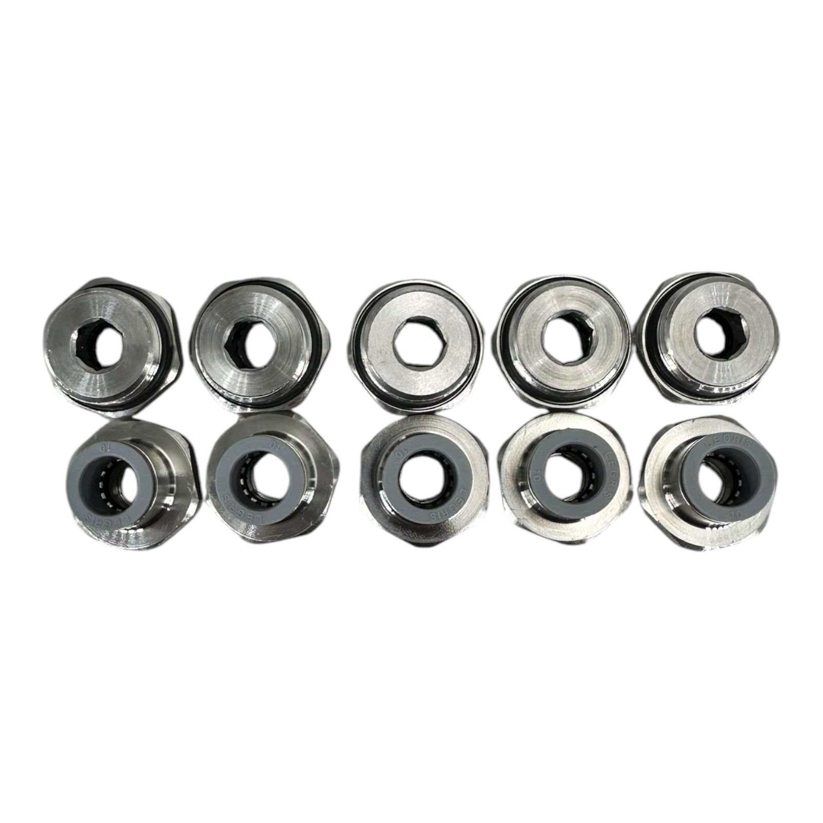 10x Parker Legris 69111021 Steckanschluss G1/4” Edelstahl Pneumatikfitting