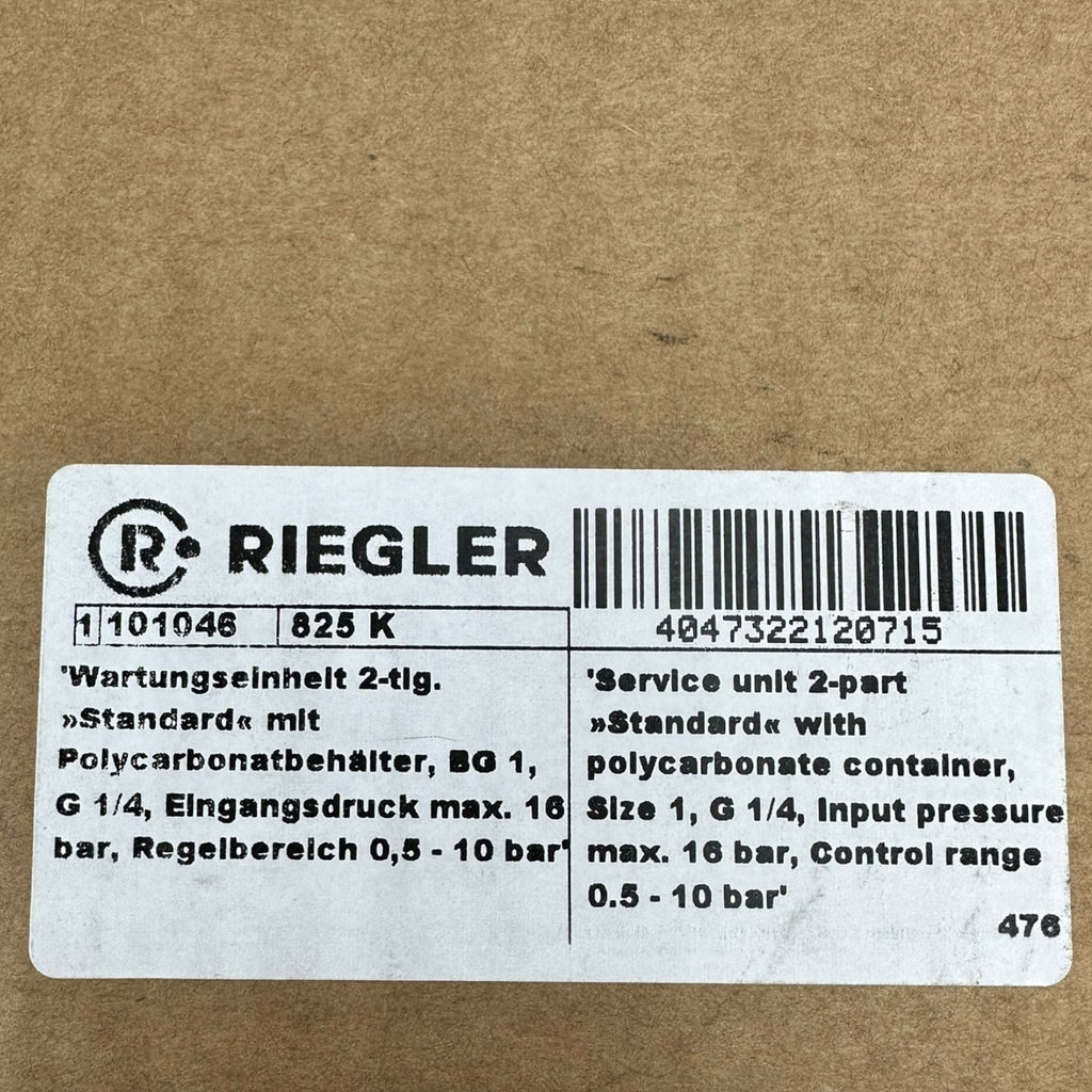 Riegler 101046 2-teilige Wartungseinheit G1/4 Filter Regler 16 bar 0,5–10 bar