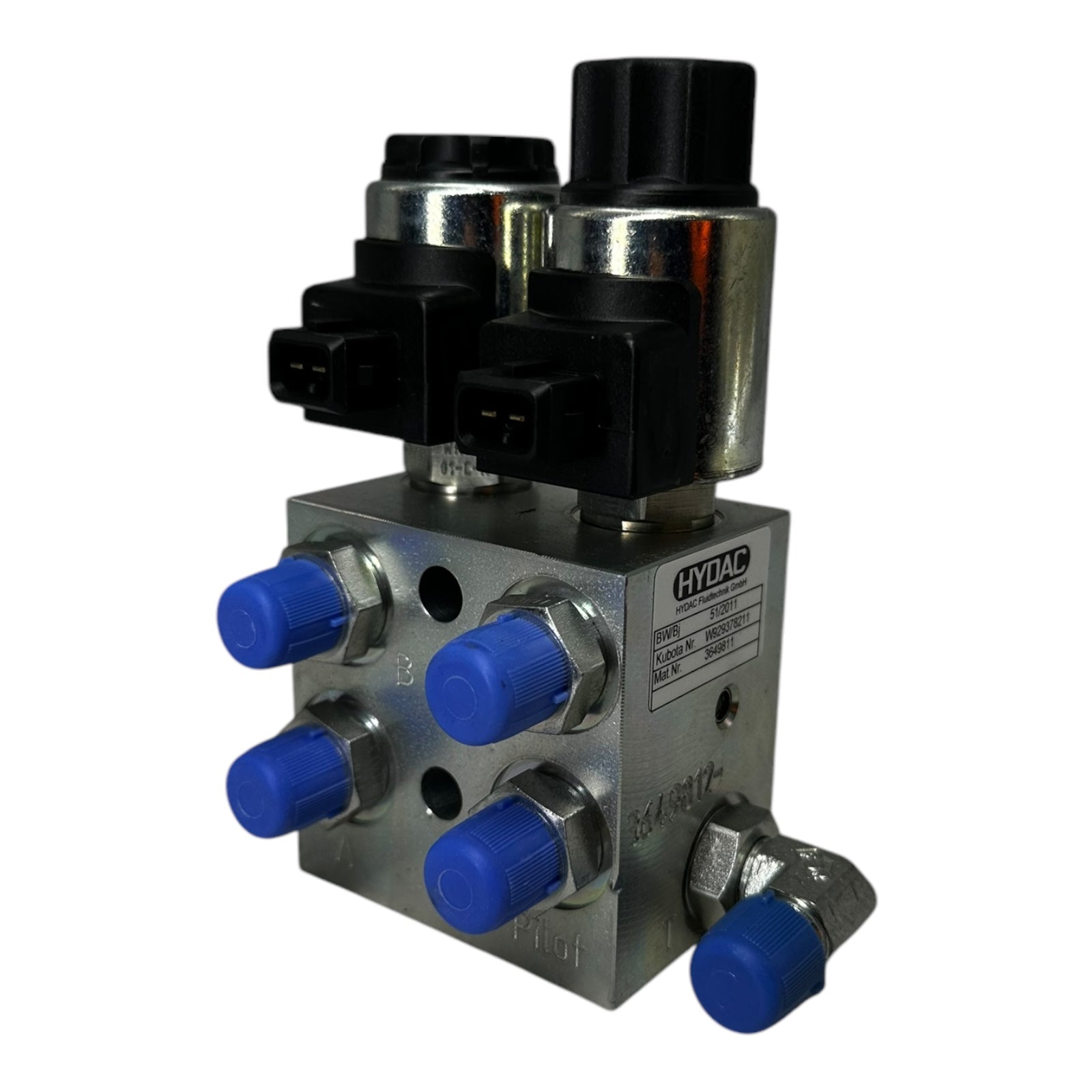 Hydac 3649811 Ventilblock W929378211 2-fach Magnetventil Kubota kompatibel