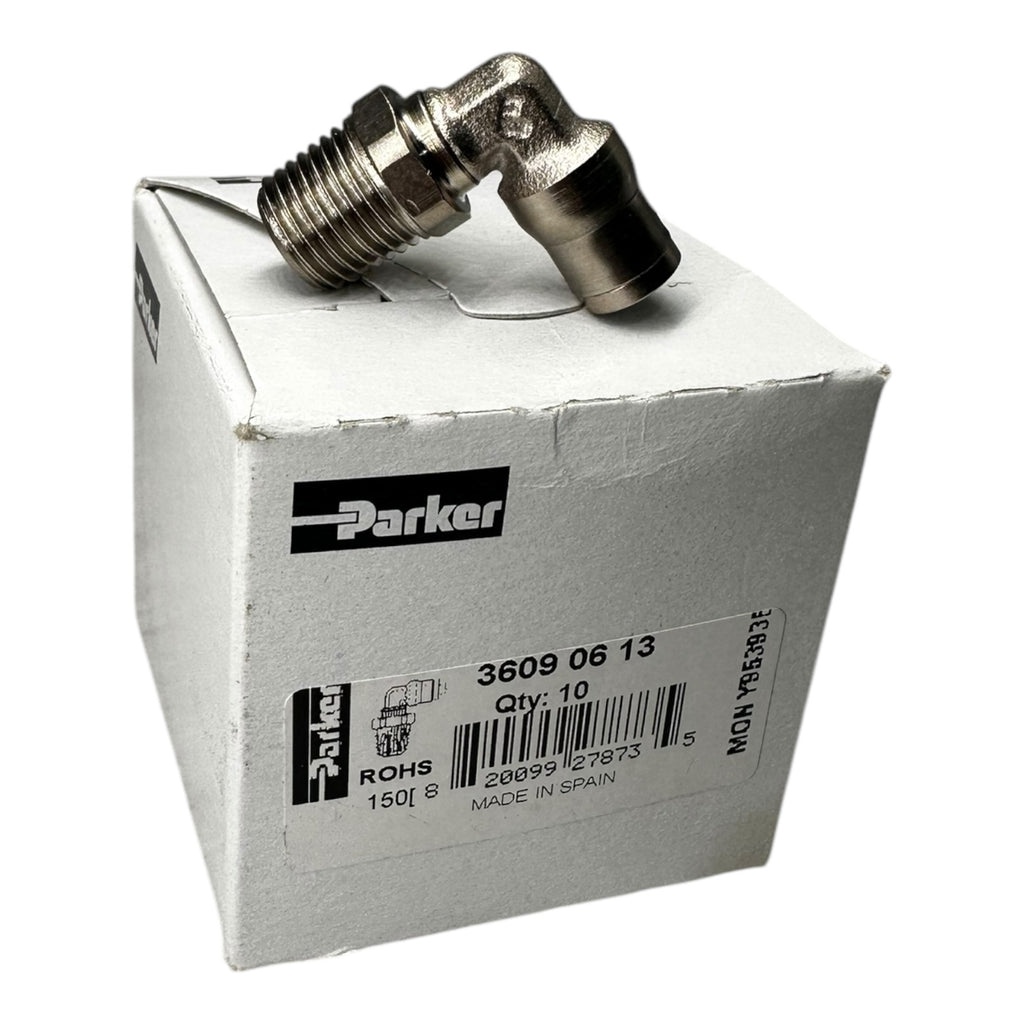 10x Parker 36090613 Chemisch vernickelte Steckverbindungen aus Messing