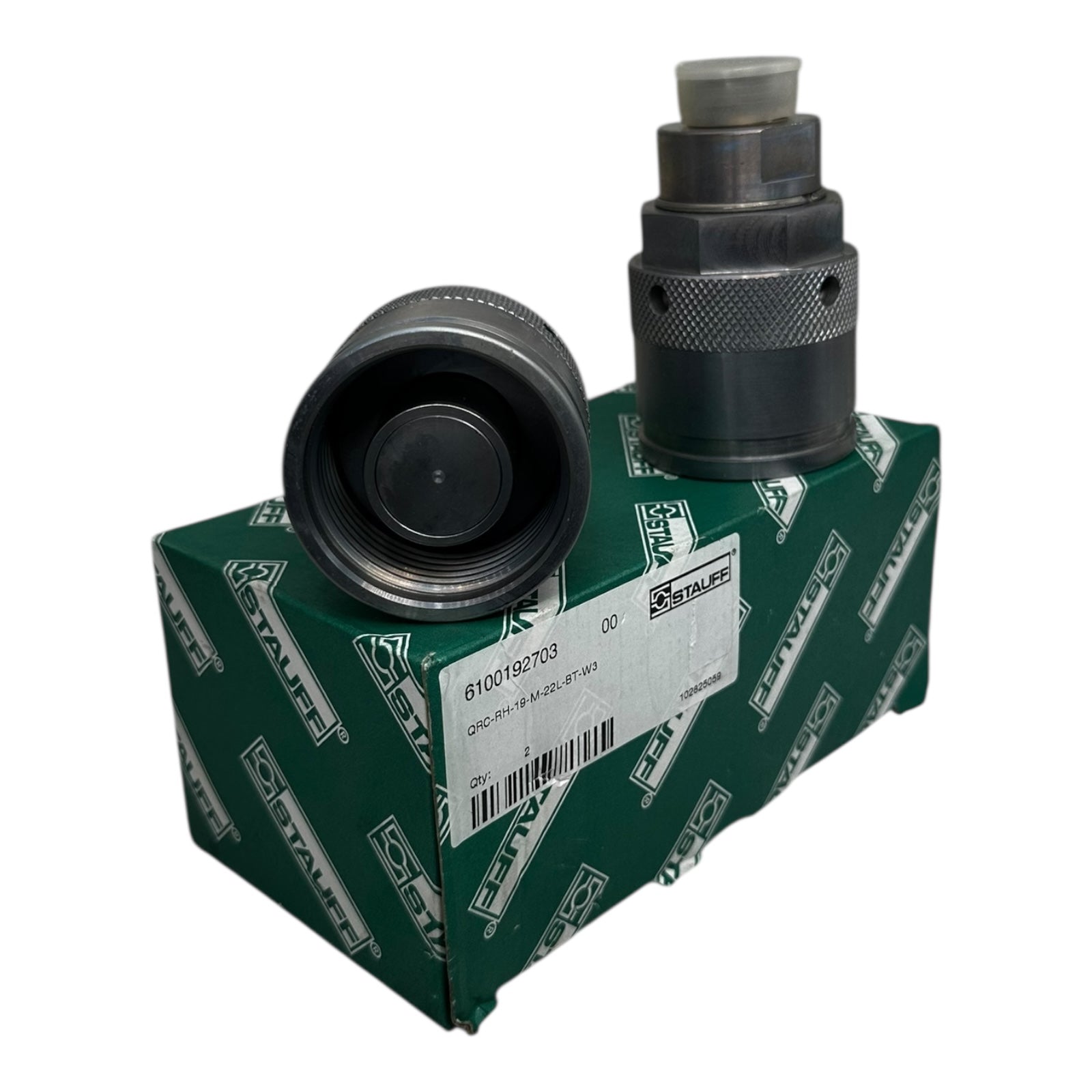 2x Stauff QRC-RH-19-M-22L-BT-W3 Hydraulik-Schnellkupplung gerade